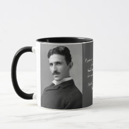 Din text/Färg-inventör, Nikola Tesla-fotocitat Mugg