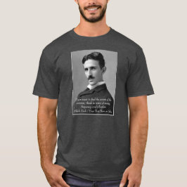 Din text/Färg-inventör, Nikola Tesla-fotocitat T Shirt
