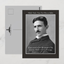 Din text/Färg-inventör, Nikola Tesla-fotocitat Vykort