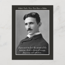 Din text/Färg-inventör, Nikola Tesla-fotocitat Vykort