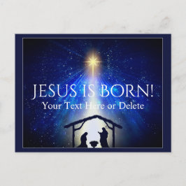 Din text/Färg Jesus Nativitetststjärna (blå) Vykort