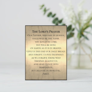 Din text/Färg Lord's Prayer Bible Beige Glow Vykort