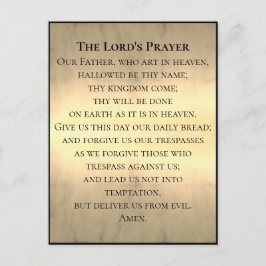 Din text/Färg Lord's Prayer Bible Beige Glow Vykort