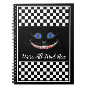 Din text/Färg Vi är alla här cheshire Cat Anteckningsbok