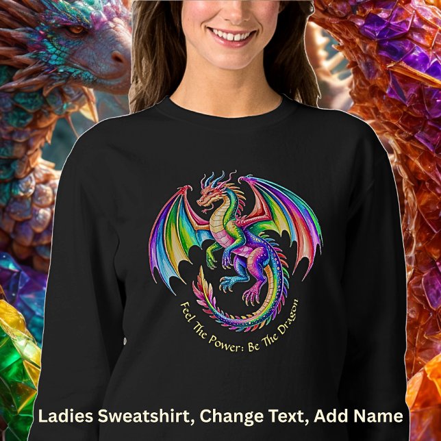 Din text Färgglad Drakkäns Kraften  T Shirt (Skapare uppladdad)