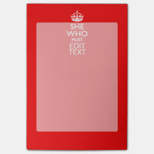 Din text för henne som måste bli röd Färg Post-it Block