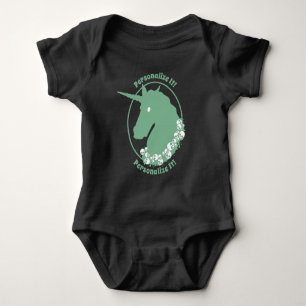 DIN TEXT Grön Zombie Enhörning T Shirt