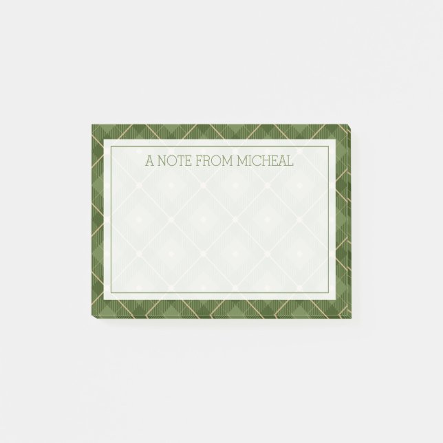 Din text | GRÖNT PLEST Post-it Block (Framsida)