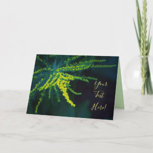 Din Text Gula Blomma Grön Fern Julkort Kort