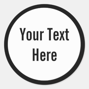 Din text här Anpassningsbar Svart Gräns Rundstre Runt Klistermärke