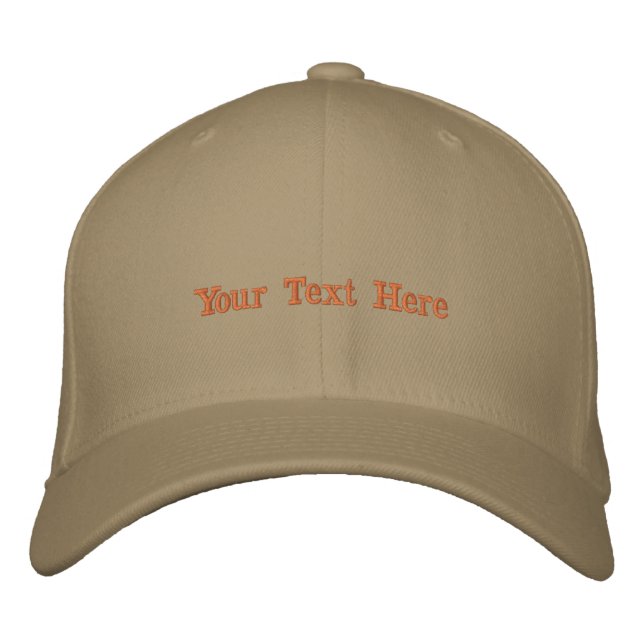 Din Text Här Khaki-Hatt Liten Medium Perfekt Passf Broderad Keps (Framsida)