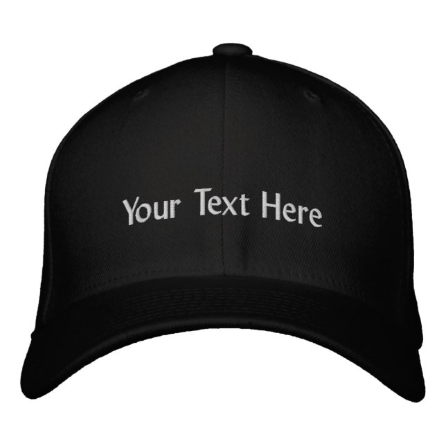 Din Text Här Svart-Hatt Personlig Perfekt dag Broderad Keps (Framsida)