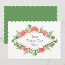 Din text i en Flower Ram anpassningsbar-inbjudan