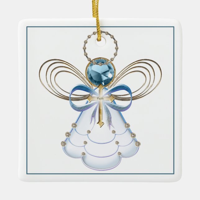 Din text: julängeln av tro julgransprydnad keramik (Framsida)