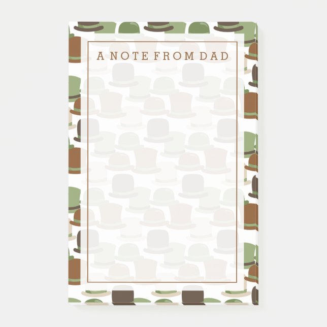 Din text | Khaki Bowlareare hattar Post-it Block (Framsida)