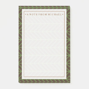Din text Khaki Herringbone Post-it Block