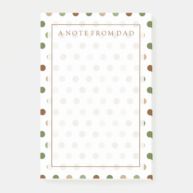 Din text | Khaki Polka dots Post-it Block (Framsida)