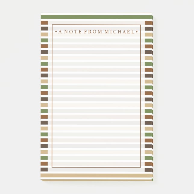 Din text | Khaki Rand Post-it Block (Framsida)