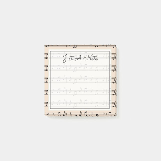 Din text | Musik noter Post-it Block (Framsida)