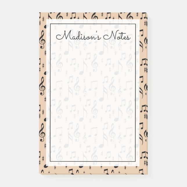 Din text | MUSIK NOTER Post-it Block (Framsida)