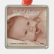 Din text och Baby-foto Min första jul