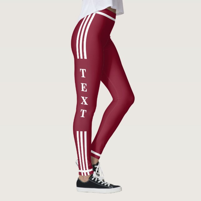 Din text och ditt Färg - Rött Leggings (Höger)