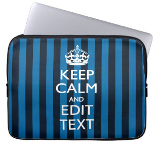 Din text om Behålla Lugn Blue Rand Stil Laptop Fodral