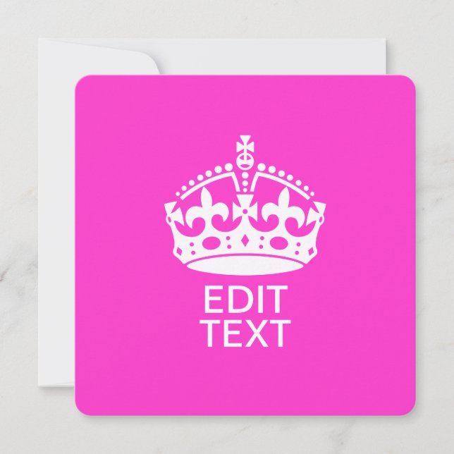 Din text om Behålla Lugn Krona Shock rosa (Framsida)