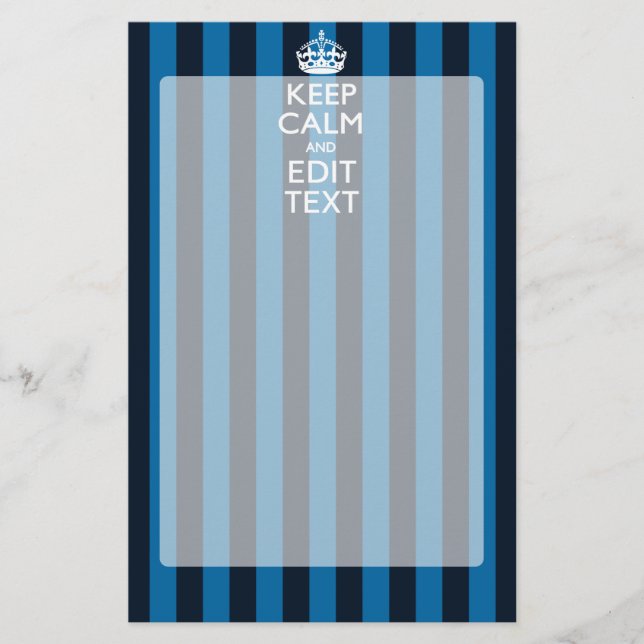 Din text på Behålla Lugn Blue Rand Decor Brevpapper (Framsida)