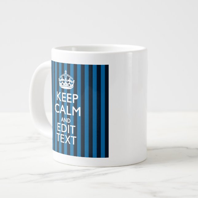 Din text på Behålla Lugn Blue Rand Decor Jumbo Mugg (Framsida vänster)