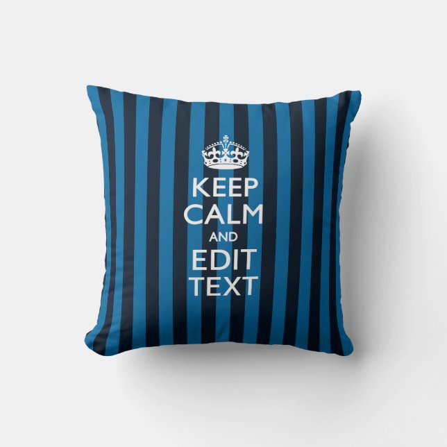 Din text på Behålla Lugn Blue Rand Decor Kudde (Framsida)