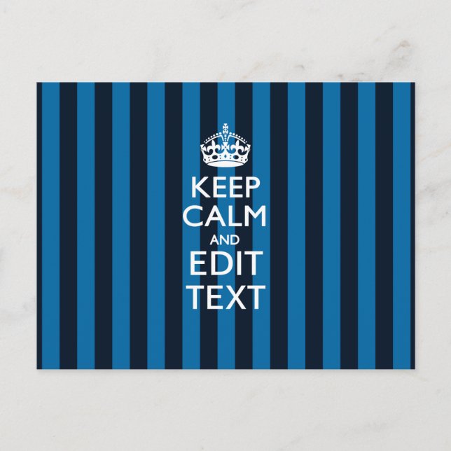 Din text på Behålla Lugn Blue Rand Decor Vykort (Framsida)