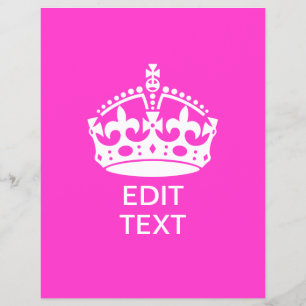 Din text på Behålla Lugn Krona Shock rosa Reklamblad