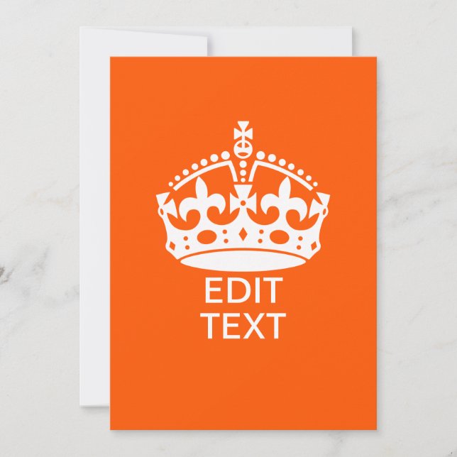 Din text på Keep Calm Crown Orange (Framsida)