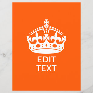 Din text på Orangen Behålla Lugn Krona Reklamblad