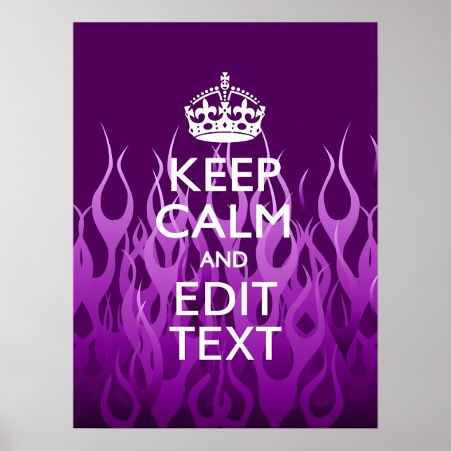 Din text på purpurfärgad tävla för behållalugn poster (Framsidan)