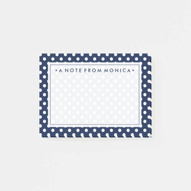 Din text | Polka Dot Mönster Post-it Block (Framsida)