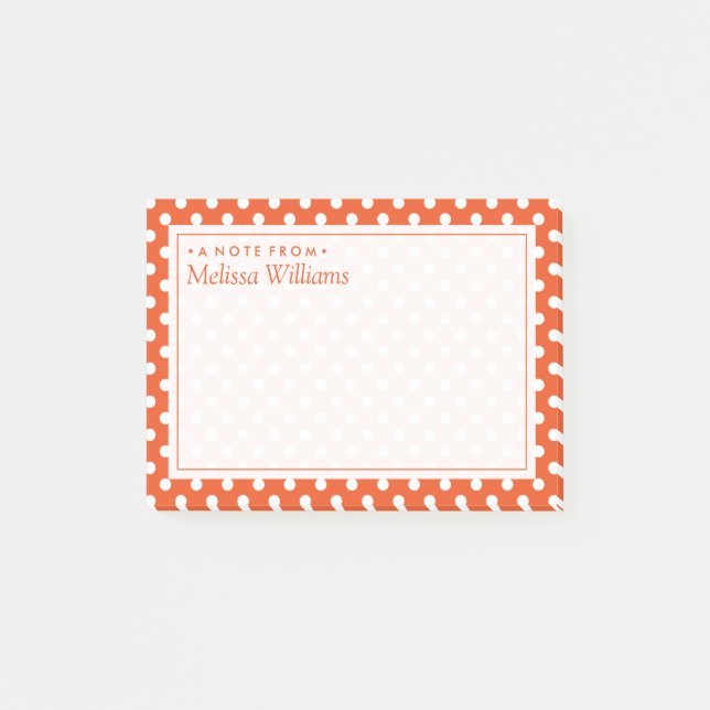 Din text | Polka Dot Mönster Post-it Block (Framsida)