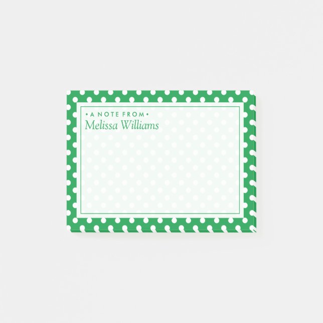 Din text | Polka Dot Mönster Post-it Block (Framsida)