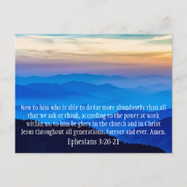 Din Text Söt Blue Mountains Ephesian 3:20-21 Vykort