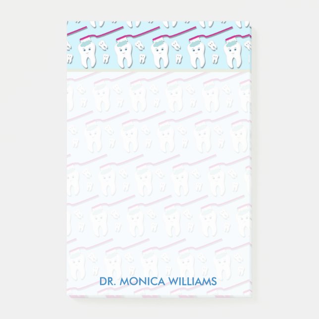 Din text | Tandpipor och tandborstar Post-it Block (Framsida)