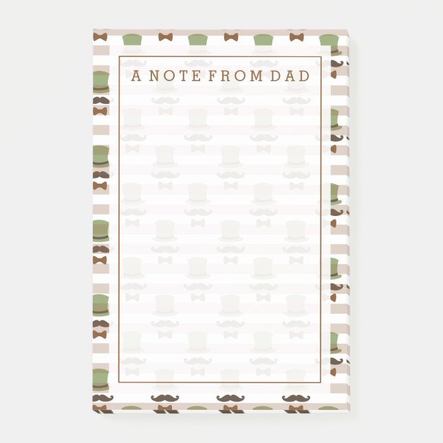 Din text | Top hat Mustache Post-it Block (Framsida)