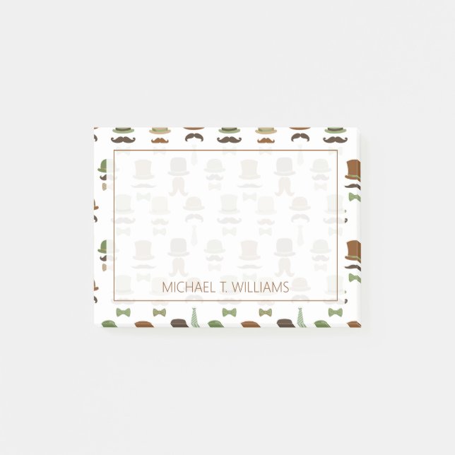Din text | Top hat Mustache Post-it Block (Framsida)