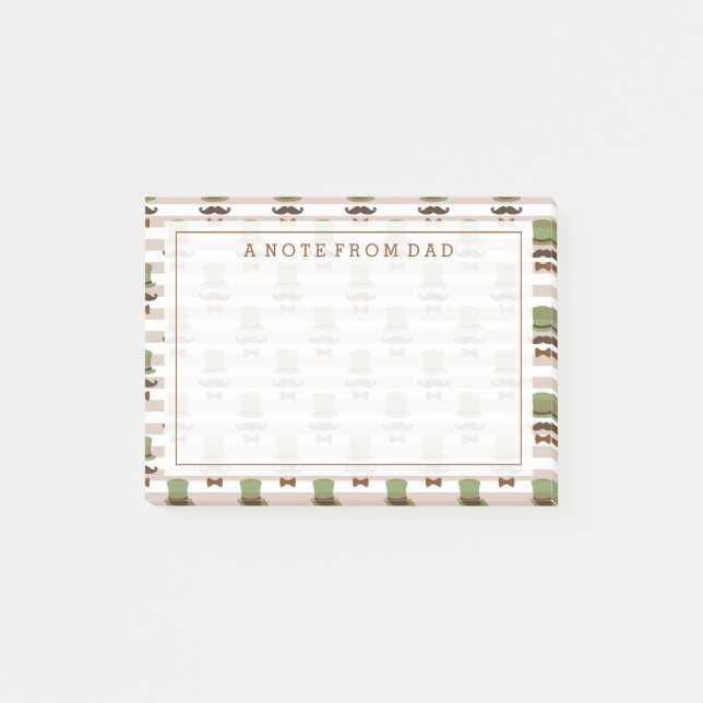 Din text | Top hat Mustache Post-it Block (Framsida)