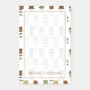Din text Top hat Mustache Post-it Block