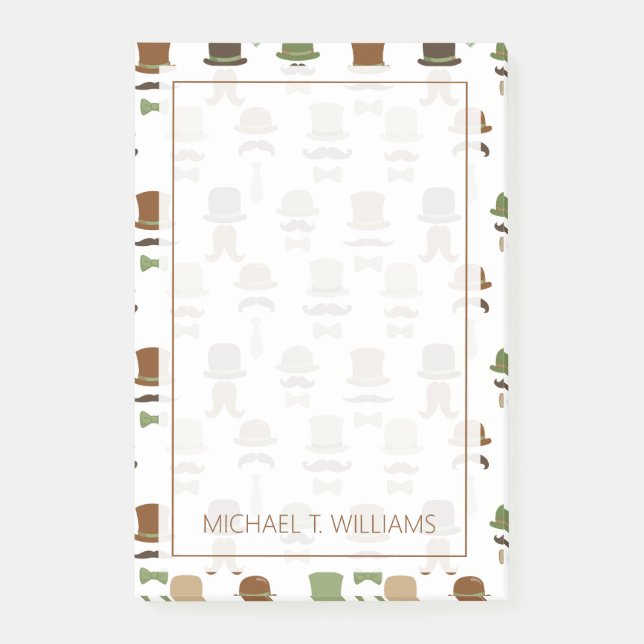 Din text | Top hat Mustache Post-it Block (Framsida)