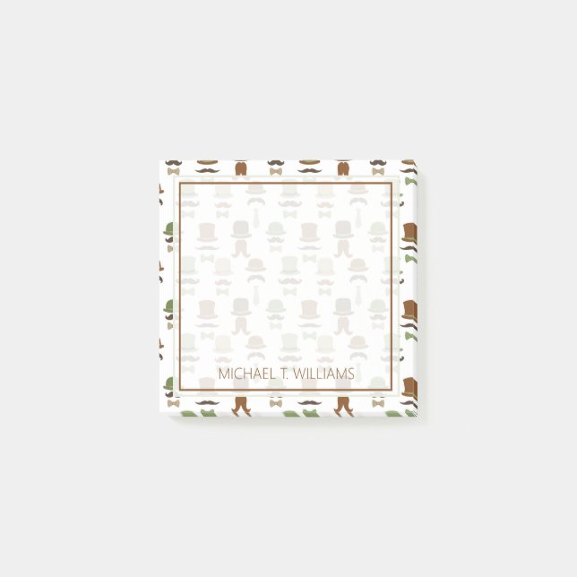 Din text | Top hat Mustache Post-it Block (Framsida)