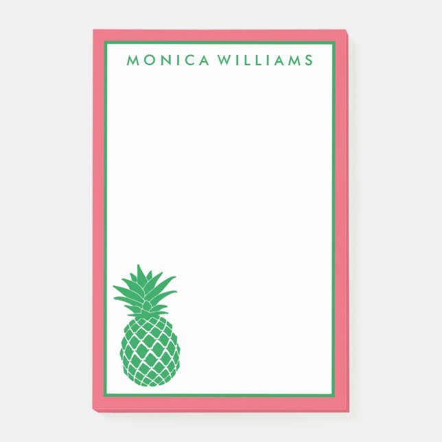 Din text | Tropiskt ananas Post-it Block (Framsida)