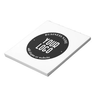 Din text & uppladdad logotyp Redigerbar svart & Anteckningsblock