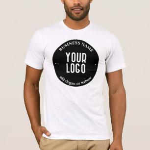 Din text & uppladdad logotyp Redigerbar svart & T Shirt